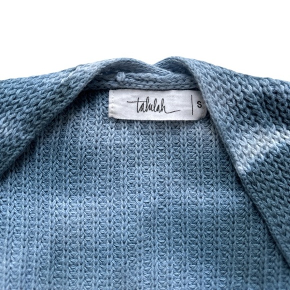 Talulah Blue Tie Dye Long Open Cardigan Pocket Sweater Size Small - Picture 5 of 6